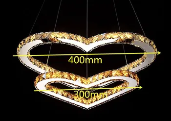 Modernaus Blizgesio LED Kristalų Liustra luminaria Širdies formos Kristalų Lempos liustra apšvietimo, Miegamojo Kambarį Lempos