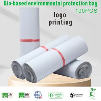 Individualizuotos atspausdinta kukurūzų krakmolo pagamintas biologiškai ekologinio draugiškas plastiko pašto kurjerių maišeliai su logo
