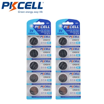10vnt 2Pack PKCELL CR2016 CR 2016 Baterija 3V DL2016 KCR2016 LM2016 BR2016 EE6277 Ličio Mygtuką Moneta Ląstelių Bateria Baterijos
