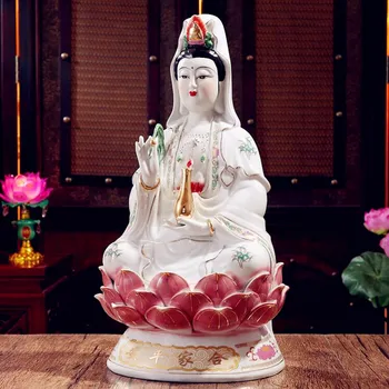Kelių dydžių Keraminės, sėdi ant lotus a Buddism godness Guanyin Bodhisatvos, Budos Statula, statulėlės, papuošalai