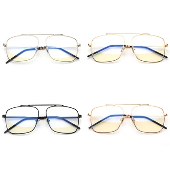 Peekaboo aikštėje akinių rėmeliai moterų aukso metalo 2018 prekės dizaineris flat top dideli akiniai, optiniai rėmo vyrų unisex