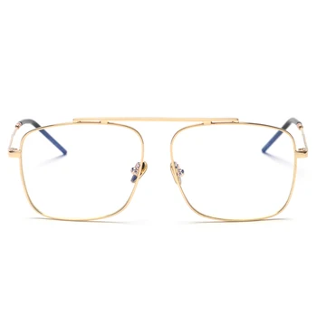Peekaboo aikštėje akinių rėmeliai moterų aukso metalo 2018 prekės dizaineris flat top dideli akiniai, optiniai rėmo vyrų unisex