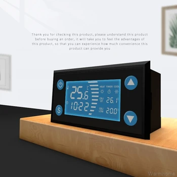 AC 110-220V Smart Termostatas su Laikmačiu Kietas Šilumos Inkubatorius Akvariumas Šiltnamio efektą sukeliančių Temperatūros Reguliatorius LCD Ekranas O31 20