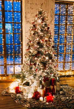 Capisco Fotografijos Backdrops Kalėdų Fono Mediniai Jaukioje Salono Kambario Lango Šviesos Medis Dovanos Dekoro studija rekvizitai