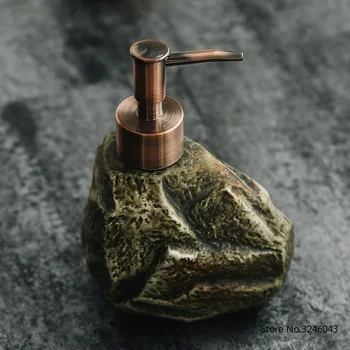 Kūrybinės keramikos senovinių akmens šampūno buteliuką muilo dozatorius siurblio korpusas plauti muilo dozatorius Losjonas butelį, vonios aksesuarai