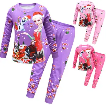Disney Pavasarį, Rudenį, Vaikai Pižama Vaikų Užšaldyti Kūdikis Sleepwear Rinkiniai Berniukų, Mergaičių Pižamos Pijamas Medvilnės naktiniai drabužiai Drabužiai