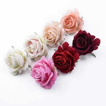 100vnt Vestuvių dekoratyvinės gėlės, vainikai šilko rožės galvą Dirbtinės gėlės didmeninė vestuviniai aksesuarai, namų dekoro šalinimas