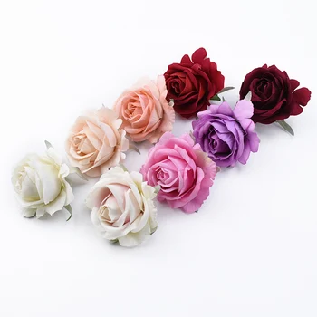 100vnt Vestuvių dekoratyvinės gėlės, vainikai šilko rožės galvą Dirbtinės gėlės didmeninė vestuviniai aksesuarai, namų dekoro šalinimas