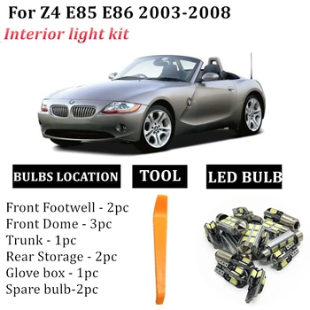 10x LED Lempučių Salono Apšvietimas Rinkinys 2003-2008 BMW Z4 E85 E86 Žemėlapis Dome Kamieno Šviesos diodų (LED) Lempos Tiesiogiai Pakaitinis automobilis Sandėlyje