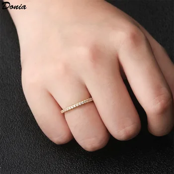 Donia papuošalai Naujų Geriausia pardavimo žiedas moterų Europos ir Amerikos nauji maži vieno žiedo micro AAA cirkonis žiedas geometrinis žiedas