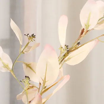 Dirbtiniai augalai Paryžiaus Eukalipto Filialas, vestuvių dekoravimas netikrą lapai namų dekoro plantas artificiales vazos, dekoracijos šilko