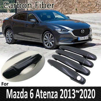 Juodos spalvos Anglies Pluošto Mazda 6 Atenza GJ GL 2013 m. m. m. 2016 m. 2017 m. 2018 m. 2019 m. 2020 Durų Rankena Apima aplinkosaugos ¾enklelis Automobilių Reikmenys