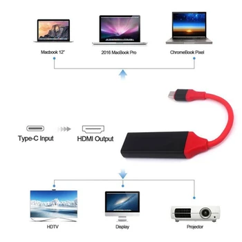 USB C Tipo moterims, HDMI, HDTV Kabelis, Adapteris, skirtas Samsung Galaxy S8 S8+