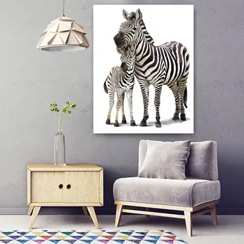 Embelish Karšto Pardavimo Du Zebrai Gražių Gyvūnų Akvarelė Sienos Nuotraukas Šiuolaikinio Namų Dekoro HD Drobė, Aliejus, Tapyba Miegamasis Plakatai