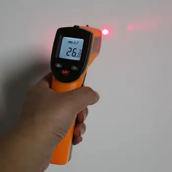 GM320 Infraraudonųjų spindulių Termometras nekontaktinėmis infraraudonųjų spindulių termometras, temperatūros matuoklis Pramonės Pyrometer IR Taškas Ginklą -50~380 laipsnis