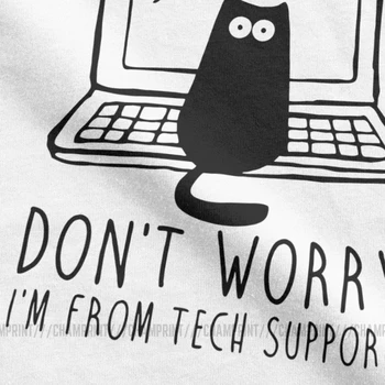 Vyriški aš esu Iš Tech Support T Shirts Katės Geek Programavimo Inžinerija Programinės įrangos Inžinierius vatos Pagaliukai Juokinga Tee Plius Dydžio Marškinėlius