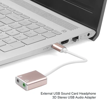 7.1 Kanalo Išorės C Tipo USB 3.1 Garso plokštė Macbook Pro Oro USB C 3.5 mm Audio Jack Ausinių Mic Adapteris USB-C Garso plokštė