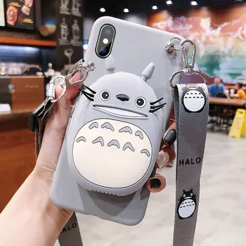 Mielas Animacinių filmų 3D Silikono Saugojimo krepšys Telefono dėklas Skirtas iPhone 11 12 Pro X XR Xs Max 6s 7 8 Plius Guma Padengti Samsung S20 Note10