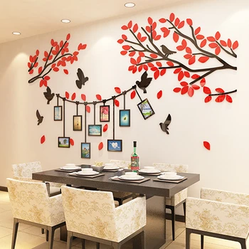 Kūrybos Medžio šakos Nuotraukų Siena, Akrilo 3D sienų lipdukai TV wallDIY menas, sienų dekoras kambarį restoranas sienų Papuošimai