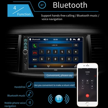 Double 2 DIN Automobilio Radijo, 7 colių Ekranas, Bluetooth, AUX Auto Stereo Galvos Vienetas Touch Ekranas HD Multimedijos Grotuvai