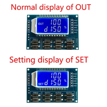 LCD Skaitmeninis Ekranas 3 Būdas Signalo Generatoriaus PWM Impulso Dažnį, darbo Ciklas 1 HZ~150KHZ Aukščio Kvadratinės bangos