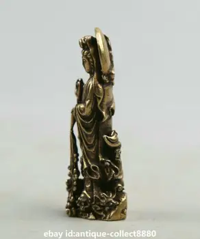 Retenybės Kinų Bronzos Budizmas Kwan-yin Deivė, Guan Yin Mažas Pakabukas