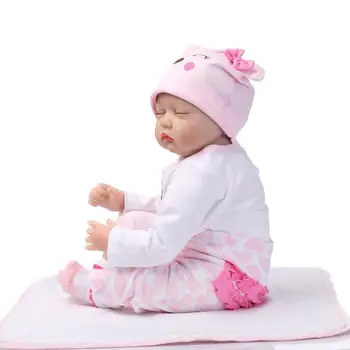 55cm Gyvas Miega Bebe Lėlės Reborn Baby Žaislas Mergina Specialios Dovanos Silikono Vinilo Rožinė Apranga, su Gražių Skrybėlę Aukštos Kokybės