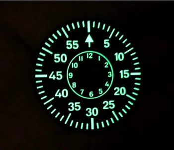 38.9 mm GEERVO sterilūs Šveicarija C3 šviesos juoda tinka ETA6497/6497 judėjimo Vyrų watch dial 018A
