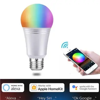 4pcs WiFi Smart Lemputė E27 LED RGB Lempos Nuotolinio Valdymo pultas +balso kontrolės Patalpų, Namų Dekoro Lemputė Dirbti su Alexa/ 
