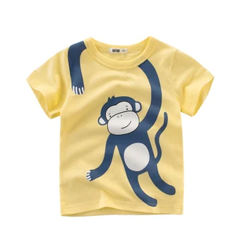 T-Marškinėliai Beždžionė Berniukai, Kids Tee Vaikų Marškinėliai Liūtas Animacinių Filmų Gyvūnų Trumpomis Rankovėmis, Vasaros Viršūnes Drabužių Bamblys 2-8 Metų