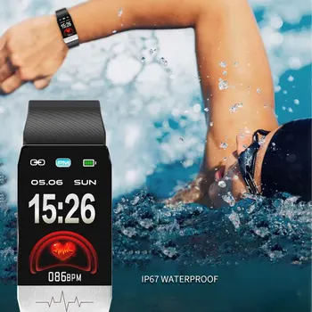 Naujausias T1s Smart Apyrankę EKG+PPG Kūno Temperatūra Fitness Tracker Kraujo Spaudimas Vandeniui Muzikos Valdymo Smart Grupė Sportas