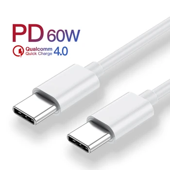 PD 60W USB C su USB C Kabelio QC4.0 3.0 Greito Įkrovimo Už 