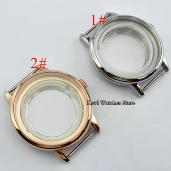 40mm Sidabrinė/rožinė Aukso Laikrodžių Atveju, Safyro stiklas tinka Miyota 8205/8215/821A,Mingzhu DG2813/3804 Judėjimas