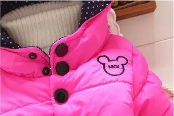 2017 vaikų 0-6 metų žiemą šilta žiemos paltai striukės suknelė cute cartoon Minnie šiltų drabužių sutirštės vaikams