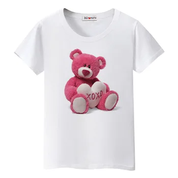 BGtomato rožinis Meškiukas marškinėlius mielas marškinėliai, femme gražių viršūnių atvėsti vasaros marškinėliai moterims mielas Meškiukas t-shirt haut femme