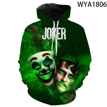 2020 Naujas Mados Atsitiktinis Berniukas Mergaitė Vaikai Joker 2 Spausdinami 3D Hoodies Streetwear Vyrų, Moterų, Vaikų Palaidinės ilgomis Rankovėmis Striukė