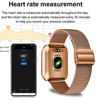 2020 Naujas Smart žiūrėti vandeniui atsparus Grūdintas stiklas Veiklos Fitness tracker Širdies ritmo monitorius LIGE Vyrai moterys smartwatch sporto žiūrėti