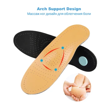 Soumit 3D Aukštos kokybės Odos Orthotic Arch Paramos Vidpadis Flatfoot Ortopedinių Vidpadžių batai Batai Įterpti Pagalvėlės Batų Vidpadžio