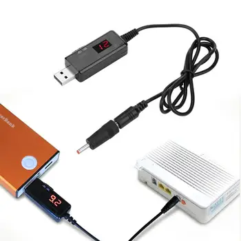 USB DC Padidinti Keitiklio Kabelį, 5V iki 9V 12V Reguliuojamas Volt 