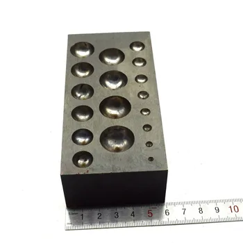 18pcs Dapping Doming Punch Nustatyti Plieno Formavimo Blokas Sidabro juvelyriniai dirbiniai įrankiai