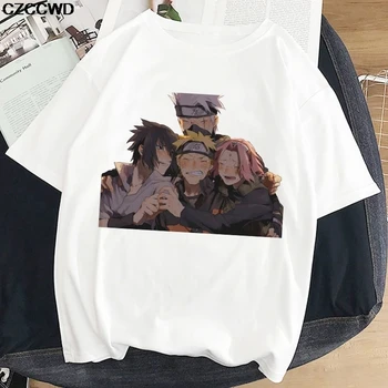 Vasaros Naruto Trys Broliai Marškinėliai Moterims Harajuku Japonijos Įdomus Animaciją Viršūnes, Print T-shirt Kvėpuojantis Hipster Marškinėlius Lašas Laivas