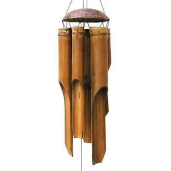 Medienos Rankų Darbo Bambuko Vėjo Varpeliais, Didelis Varpas Vamzdis Vėjo Varpelių Sienos Kabo Namų Dekoracijas Priedai