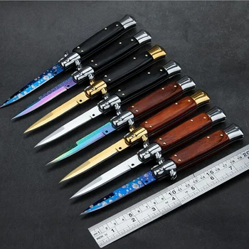 Italijos Mafijos AKC 9 colių lauko peiliukas 8 spalvų savisaugos peiliai, kempingas, žygiai įrankiai dovana kokybės