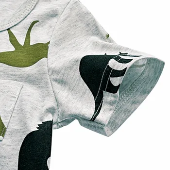 BINIDUCKLING Berniukams trumpomis Rankovėmis Marškinėliai Vasaros Marškinėliai Vaikas Baby Vaikų Drabužių Kapitonas Inkarai dinozaurų spausdinti marškinėlius tees