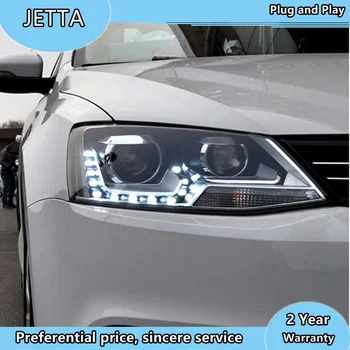 Automobilio Stilius VW Jetta žibintai 2012-m. Jetta led šviesų Žibintas led drl projektorius žibintai H7 hid Bi-Xenon Objektyvas