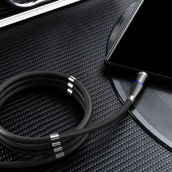 Magija Virvė USB-C Magnetinio Kabelį, Tipas C, Micro USB Laidas, Greito Įkrovimo Duomenų Sinchronizavimo Laidas Samsung A51 S10 Auto Saugojimo Magnetas Laido