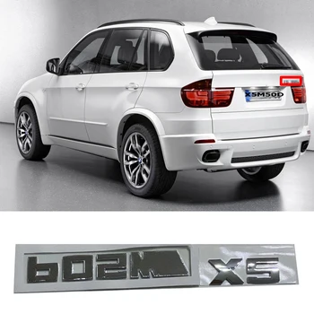 Nauja Sidabro Automobilių Lipdukas 3D ABS Decal Ženklelis Raidžių Logotipą BMW X5M50d X6M50d Automobilių Reikmenys