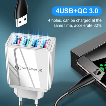 ES Prijunkite USB Įkroviklis Greitai Įkrauti 3.0 Telefono Adapteris, skirtas 