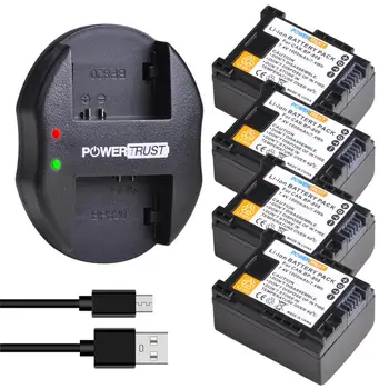 PowerTrust BP-808 BP 808 Baterija +NAUJAS USB Dual Kroviklis Canon BP-827 BP 827 BP-819 BP-807, BP-809 XA10 HF20 HF10 HF100 HG20