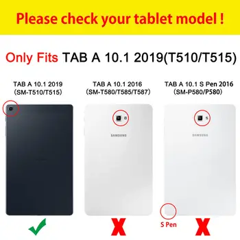 SM-T510 Case For Samsung Galaxy Tab 10.1 2019 T510 T515 SM-T515 Padengti Funda Animaciją Kačių PU Odos Stovėti Shell Coque +Filmas+Rašiklis